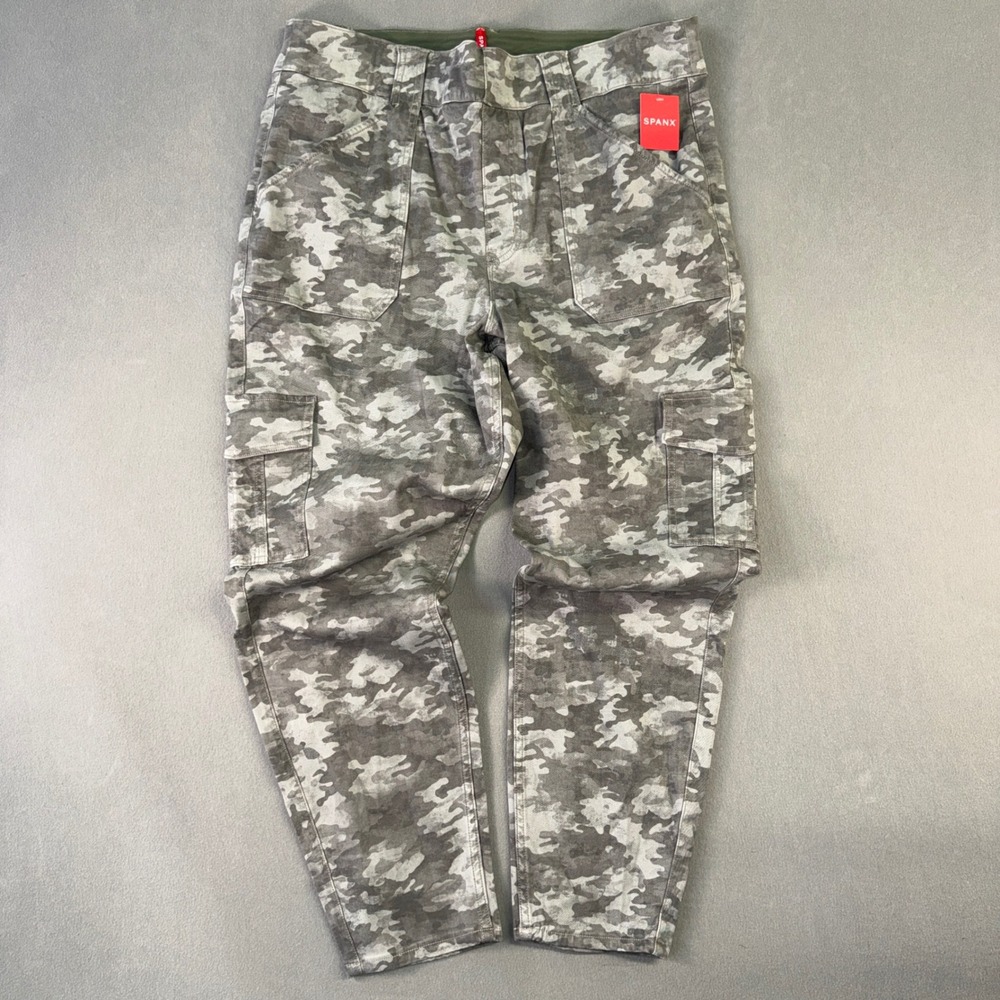 Spanx Stretch Twill Ankle Cargo Pants Stone Wash Camo‎ 20311R Womens 3X NWT